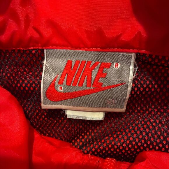 Men's XL Vintage Nike Red Pullover 1/2 Zip Windbreaker Jacket Nylon 90s Y2K - Picture 2 of 6